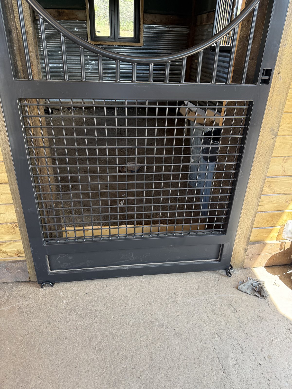 Custom steel gate and mesh railing in Battlement Mesa, by Rock Royalty