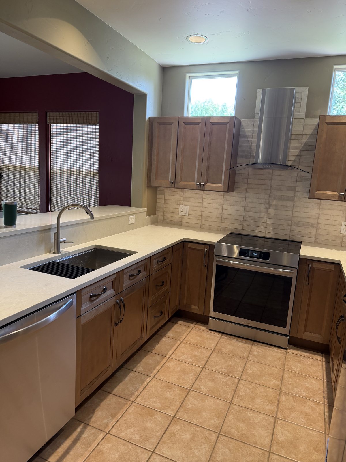 Finished kitchen remodel with stone countertops in Rifle, by Rock Royalty